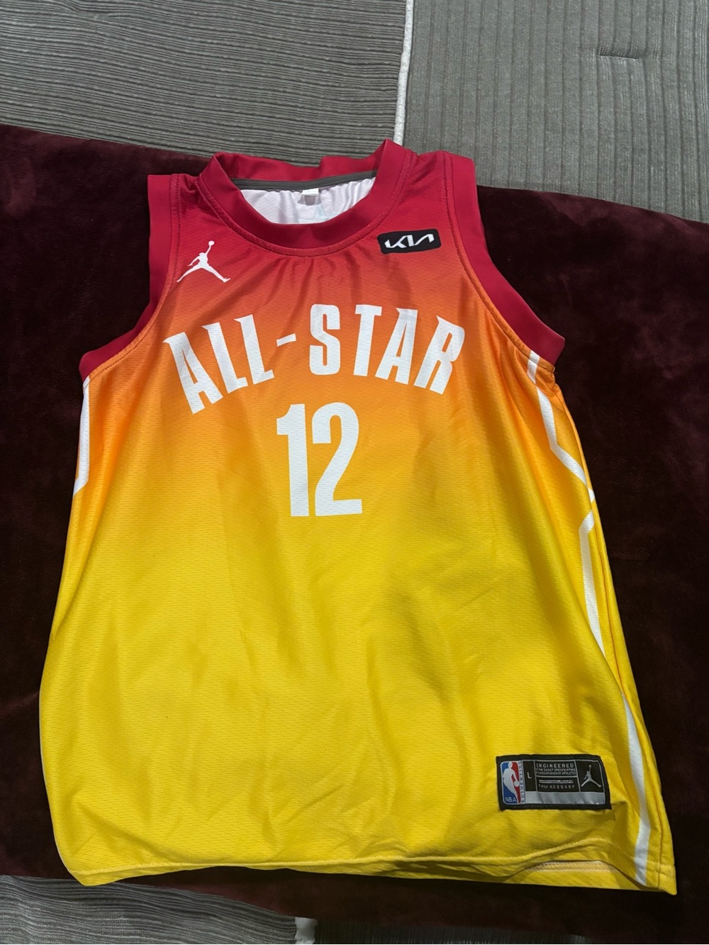 Ja Morant Jordan Red-to-Yellow All-Star Basketball Jersey